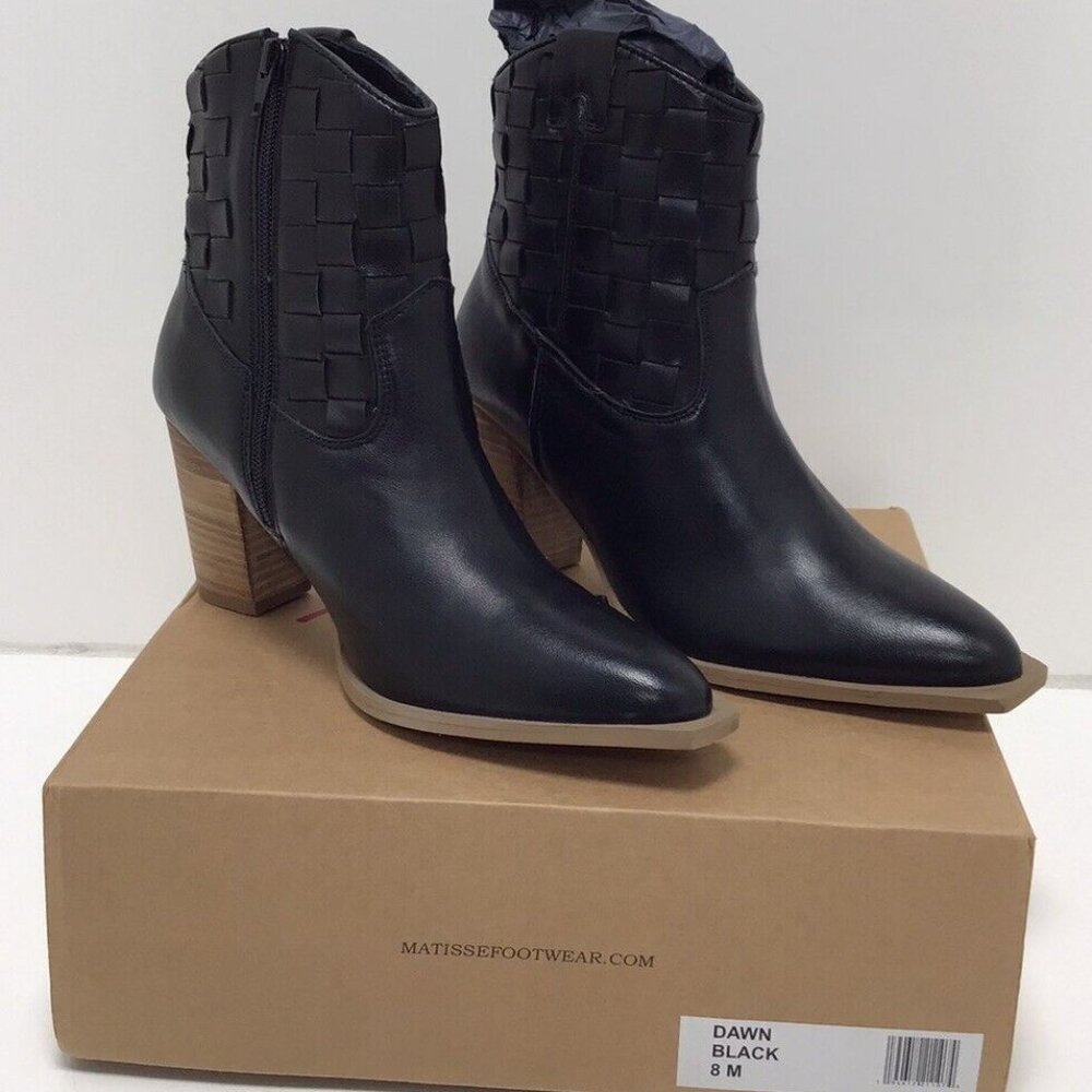 NEW MATISSE Leather Dawn Western Booties black for women 364tn - Picture 12 of 13